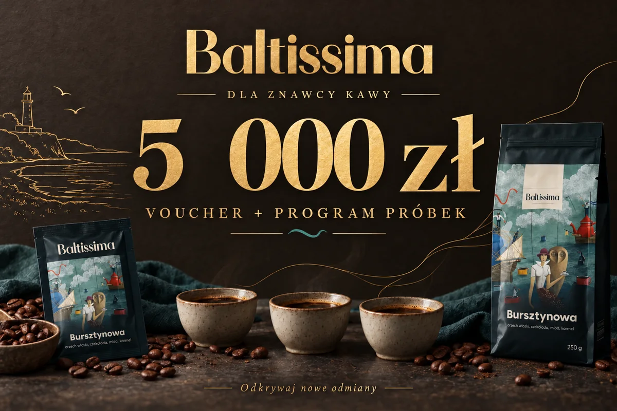 Projekt graficzny vouchera Baltissima — Dla znawcy kawy
